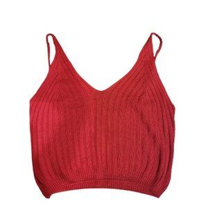 red knit crop top / new